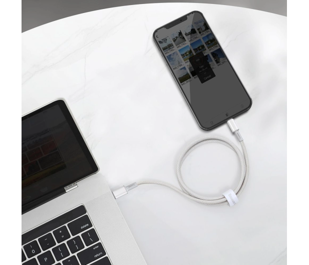 Baseus Kabel CATLGD-A02 Lightning - USB-C PD 20W 480Mb/s 2m - biały - 1502159 - zdjęcie 3